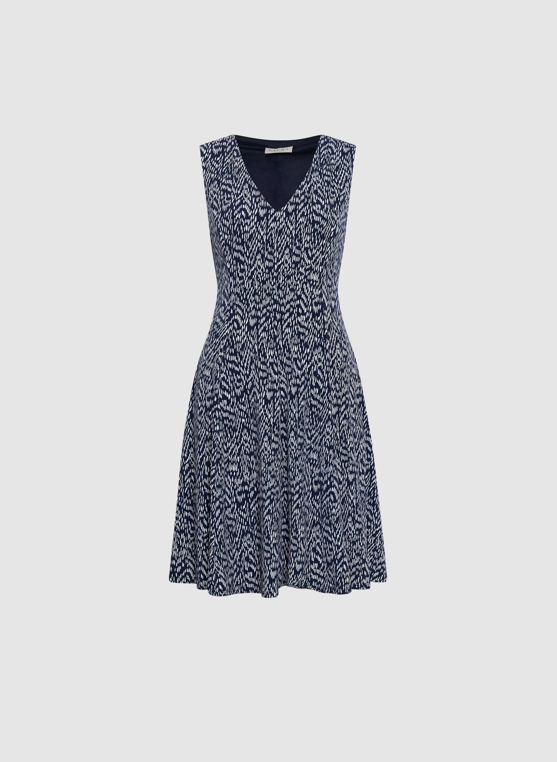 Abstract Motif Jersey Day Dress