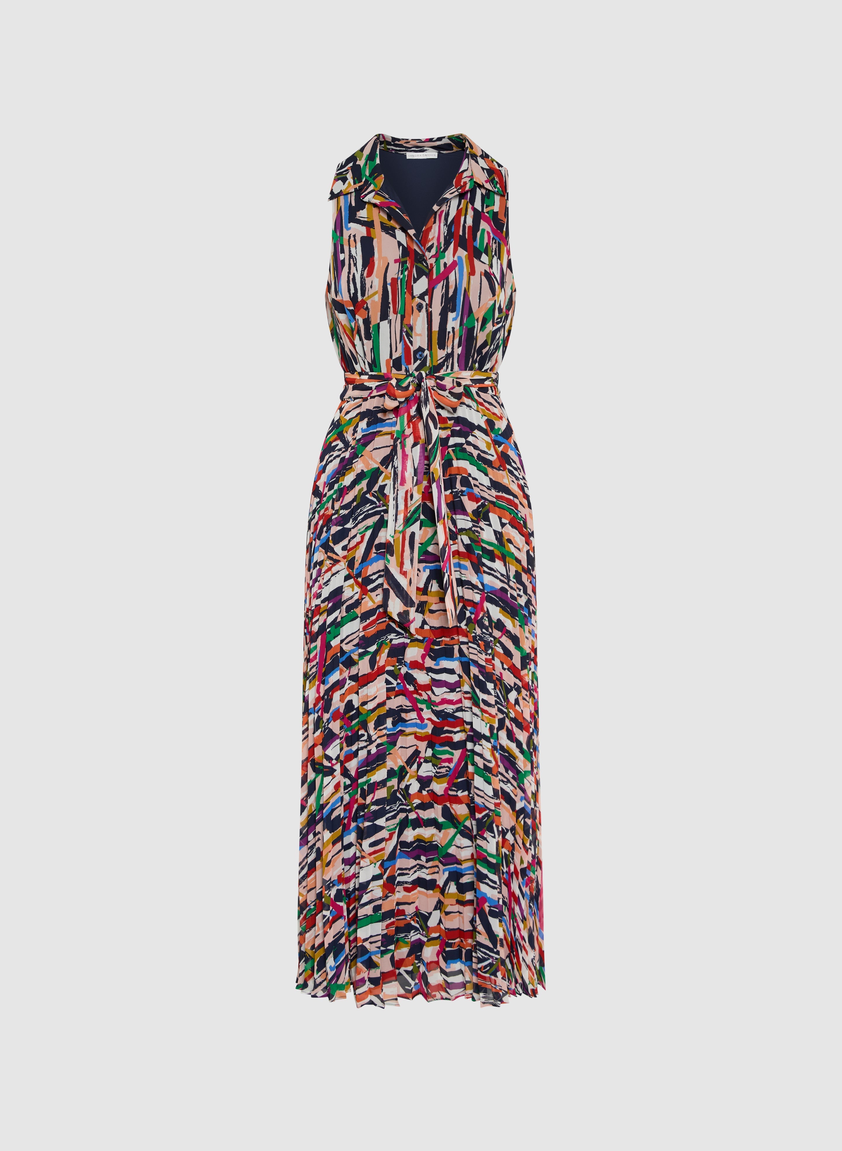Abstract Plissé Dress