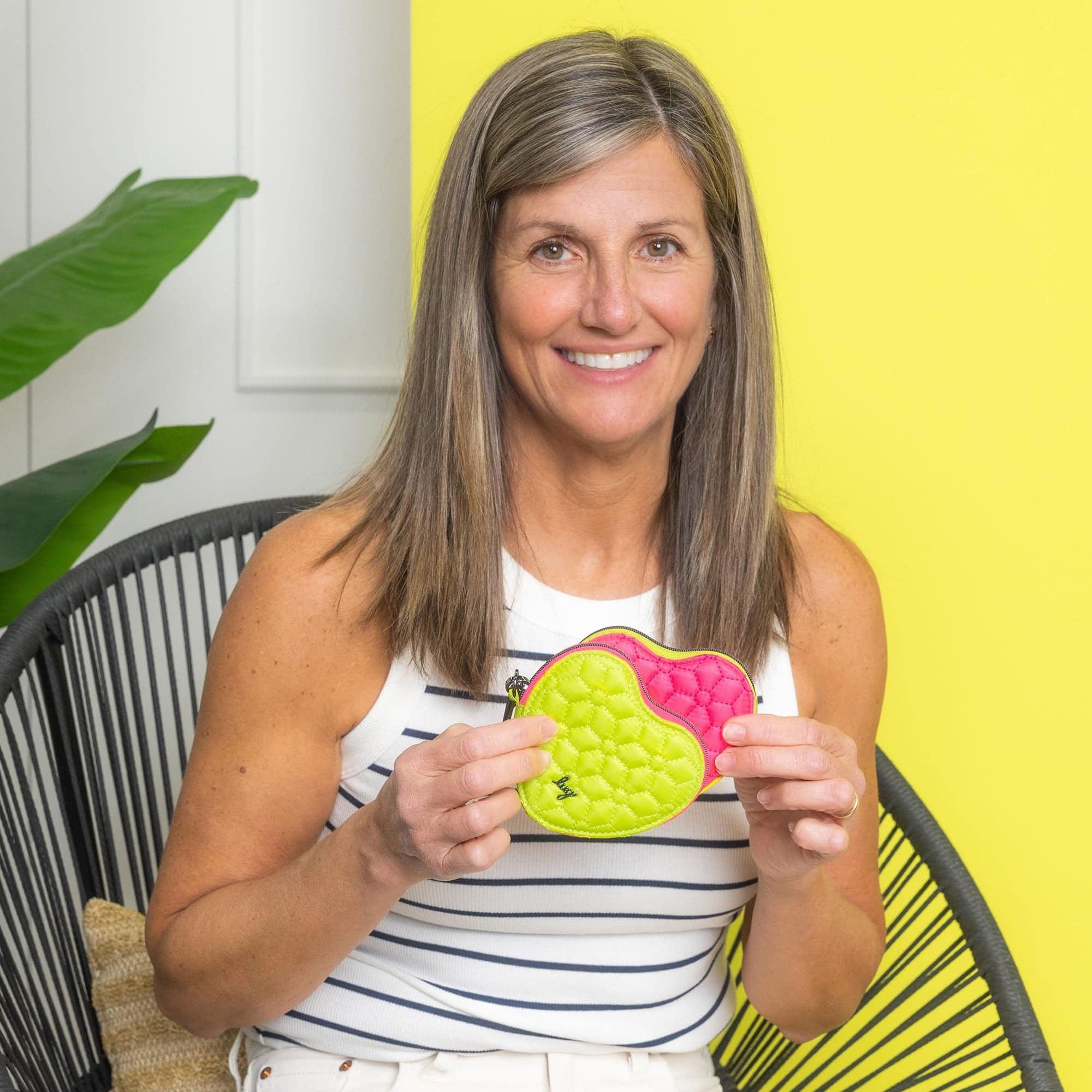 Heart Pouch 2pc Set - Two-Tone