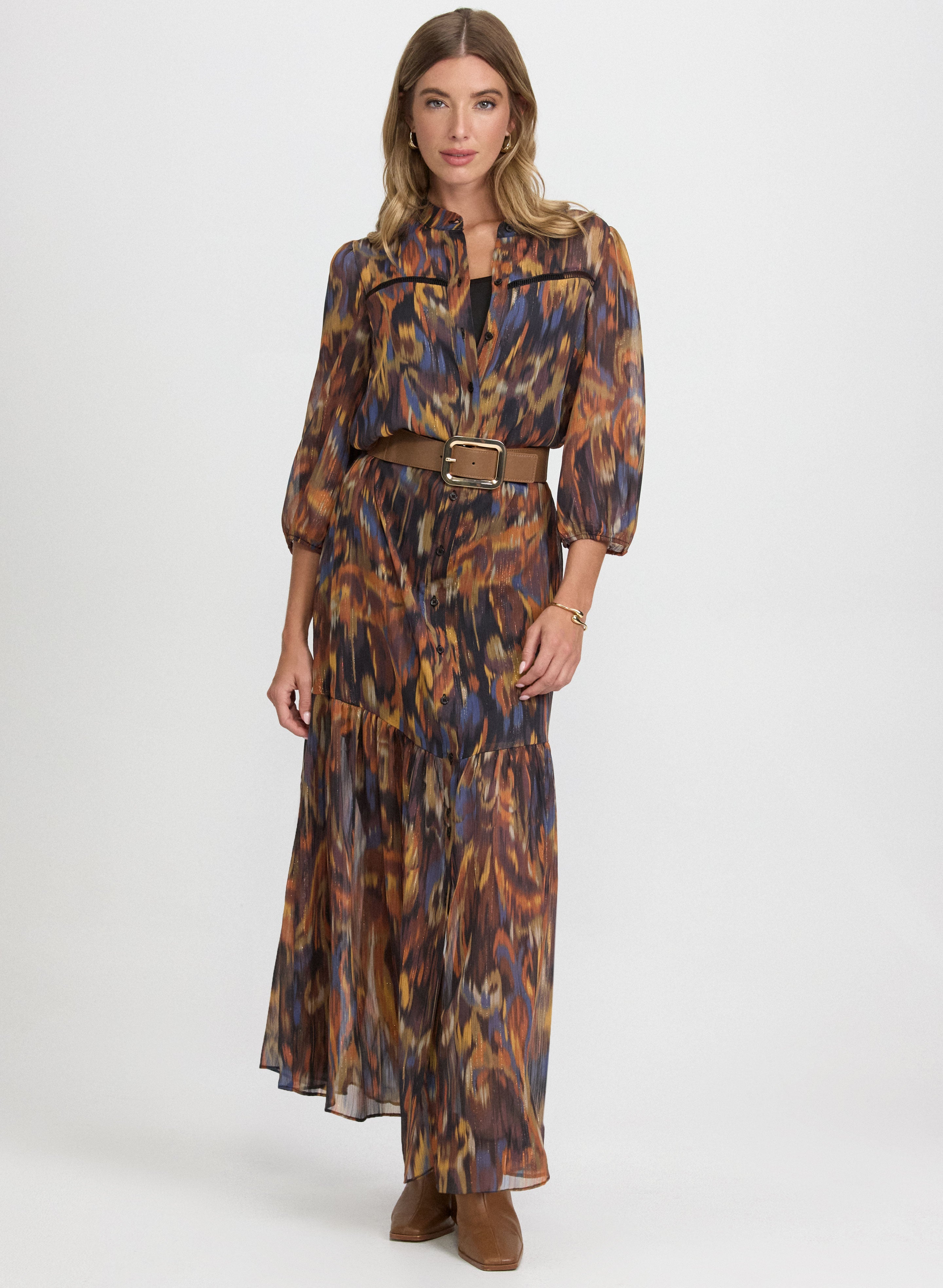Abstract Chiffon Dress