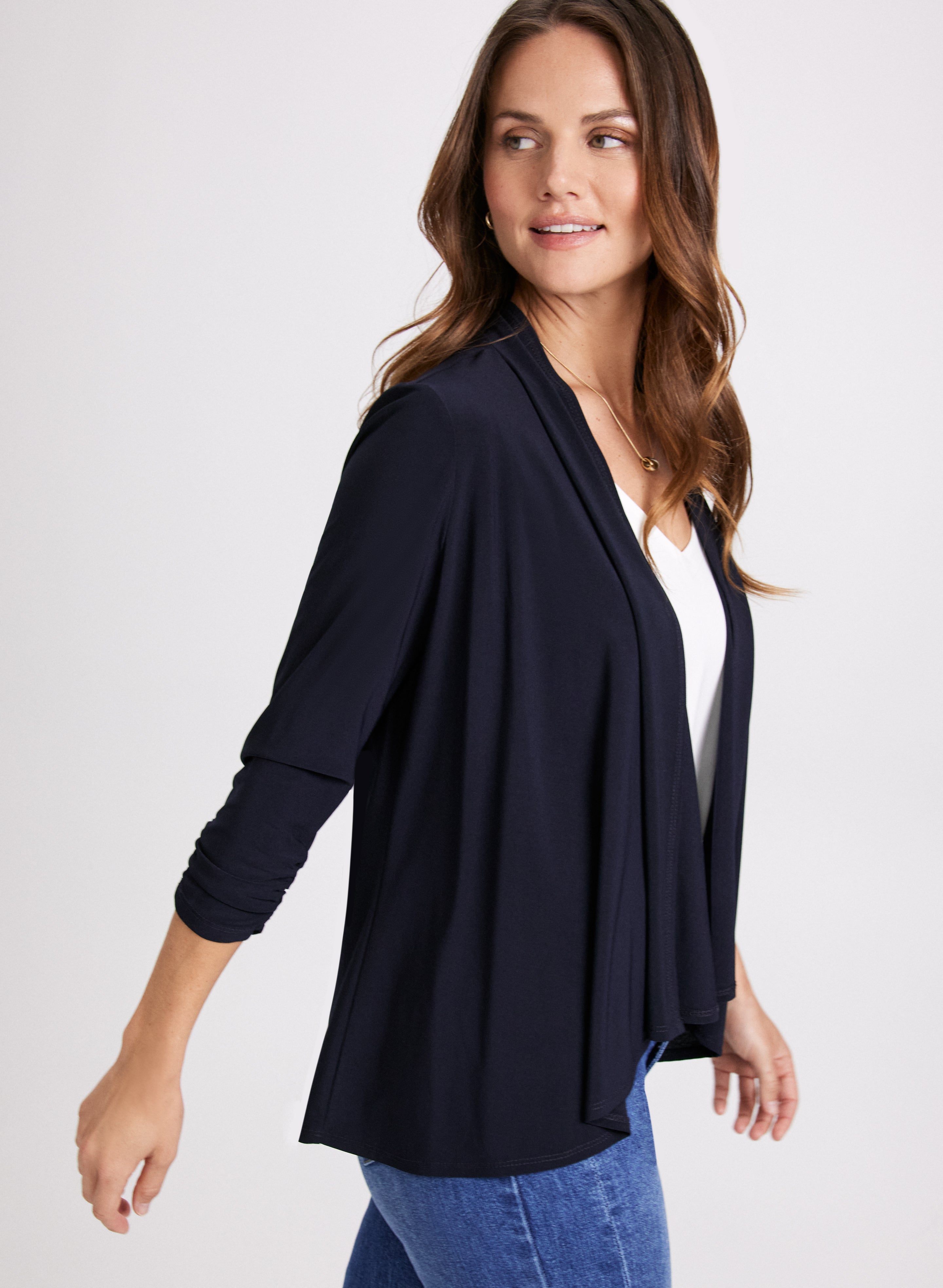 Asymmetric Open Front Cardigan