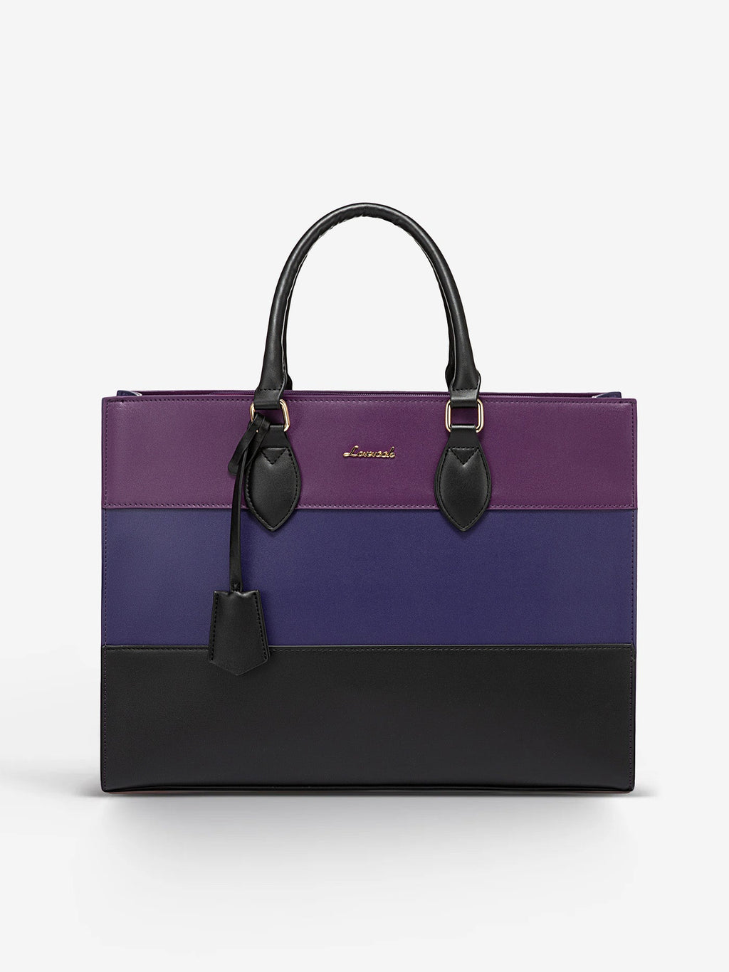 2Pcs Colorblock Laptop Tote Bag, 15.6 17.3