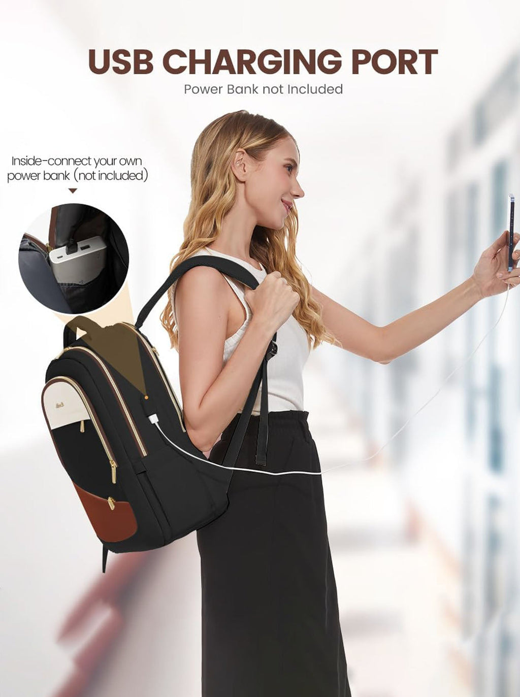 Rounded Corner Laptop Backpack, 15.6 17.3（US only）