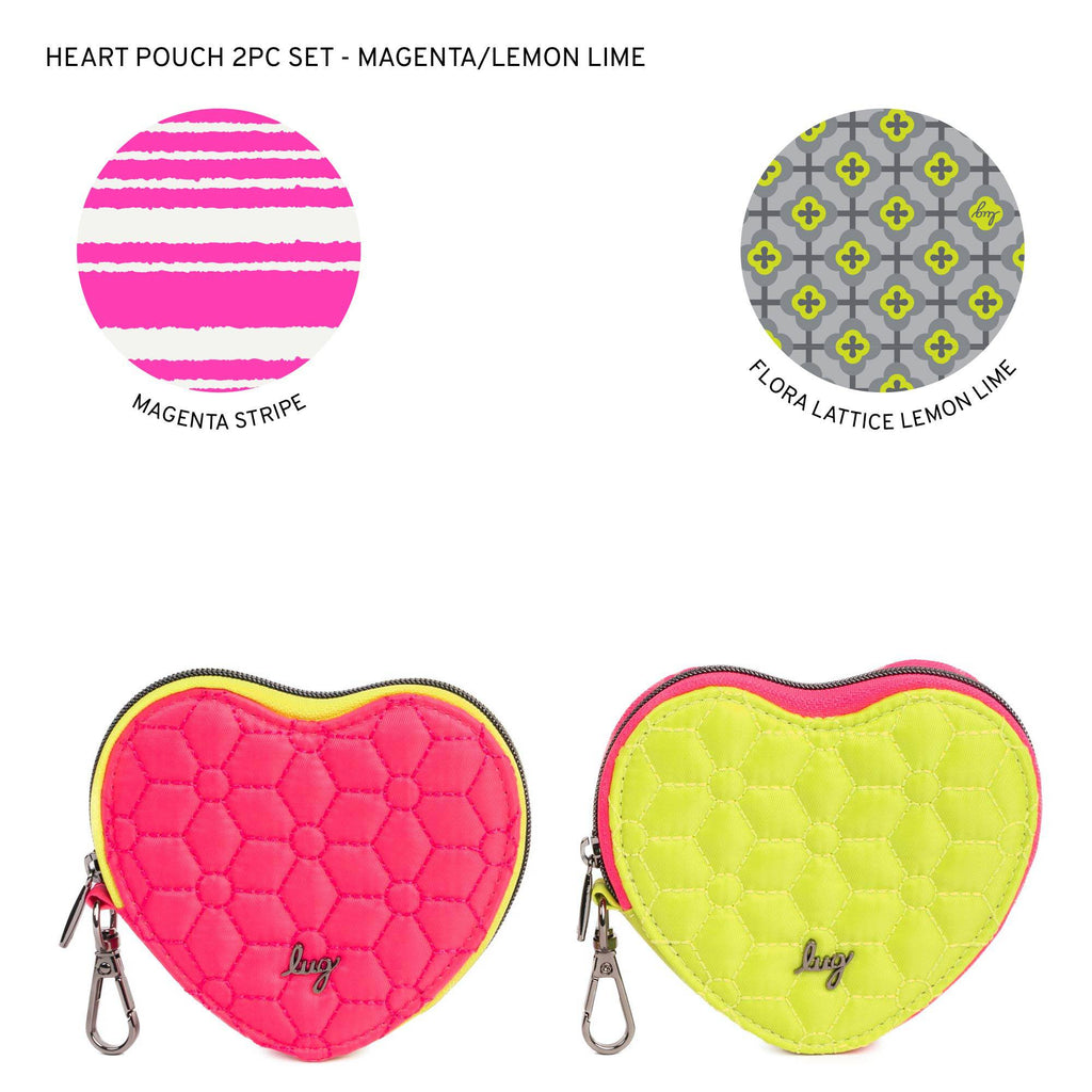 Heart Pouch 2pc Set - Two-Tone