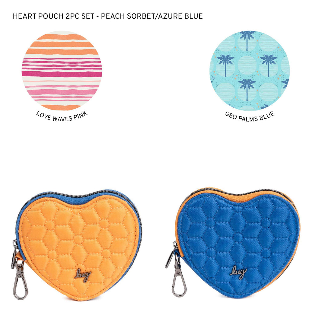 Heart Pouch 2pc Set - Two-Tone