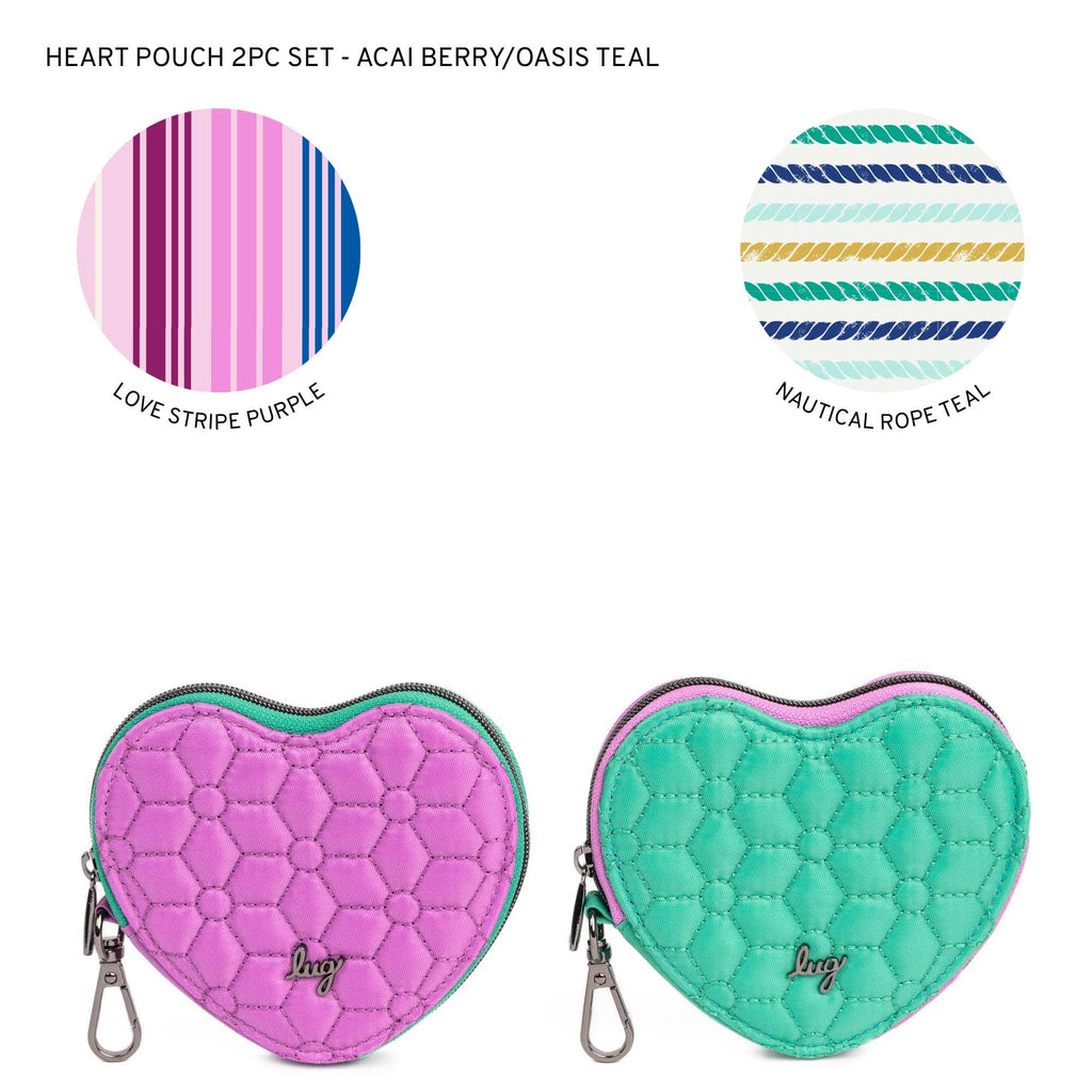 Heart Pouch 2pc Set - Two-Tone