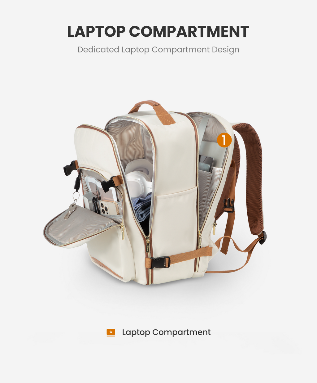 4Pcs, 40/50L Freyja Laptop Travel Backpack, 17 18--Personalization
