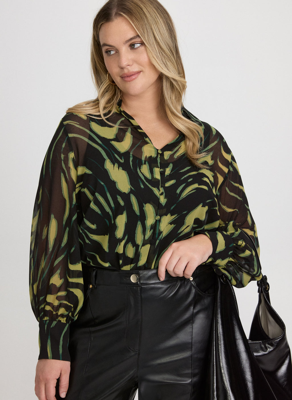 Abstract Chiffon Blouse
