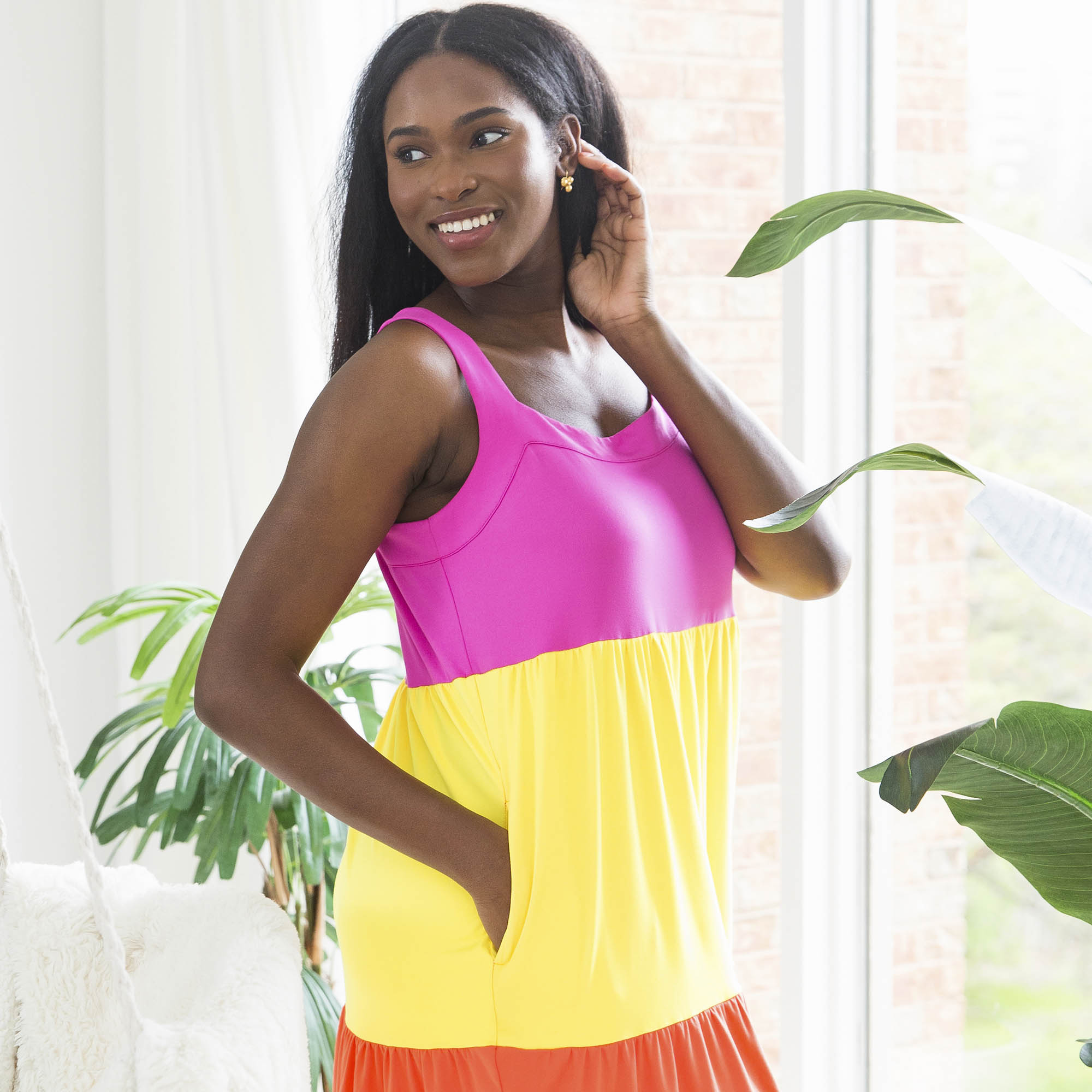 Flare Colorblock Dress