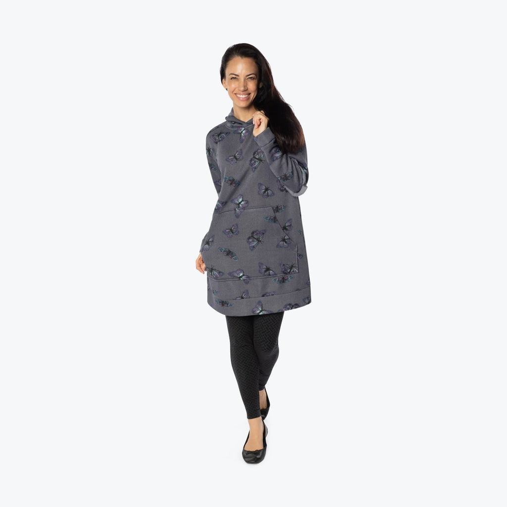 Peekaboo Sweater Fleece Tunic Hoodie