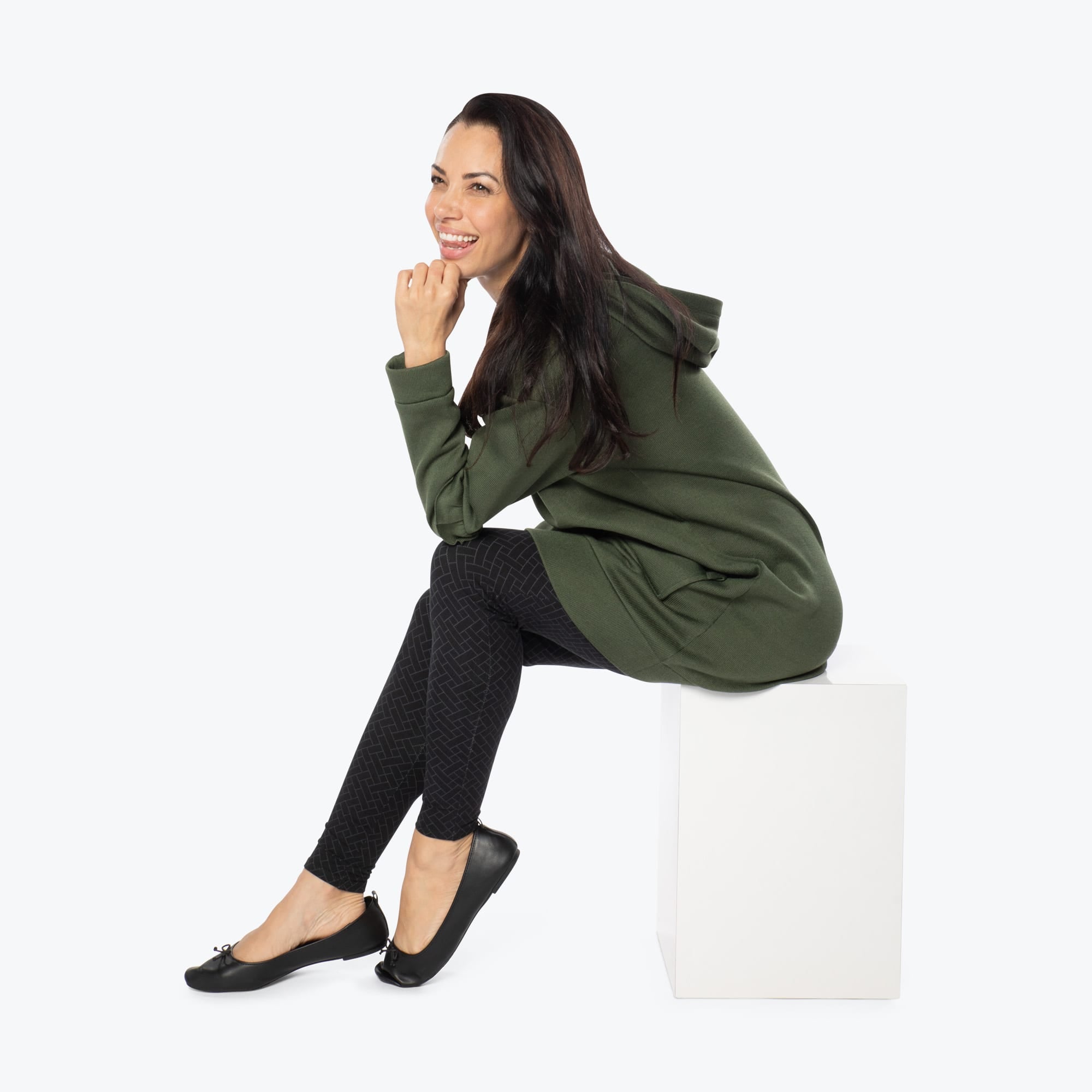 Peekaboo Sweater Fleece Tunic Hoodie