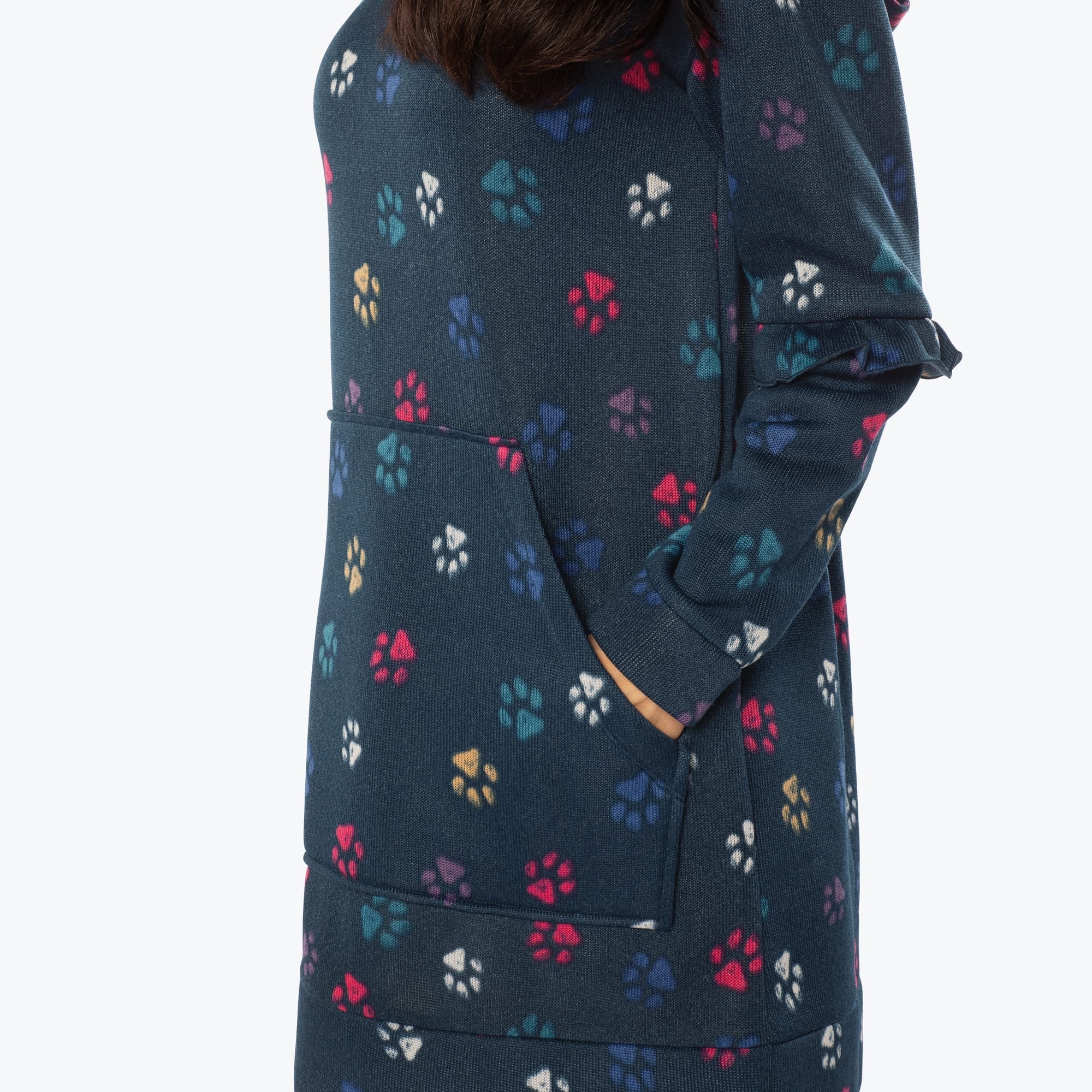 Peekaboo Sweater Fleece Tunic Hoodie