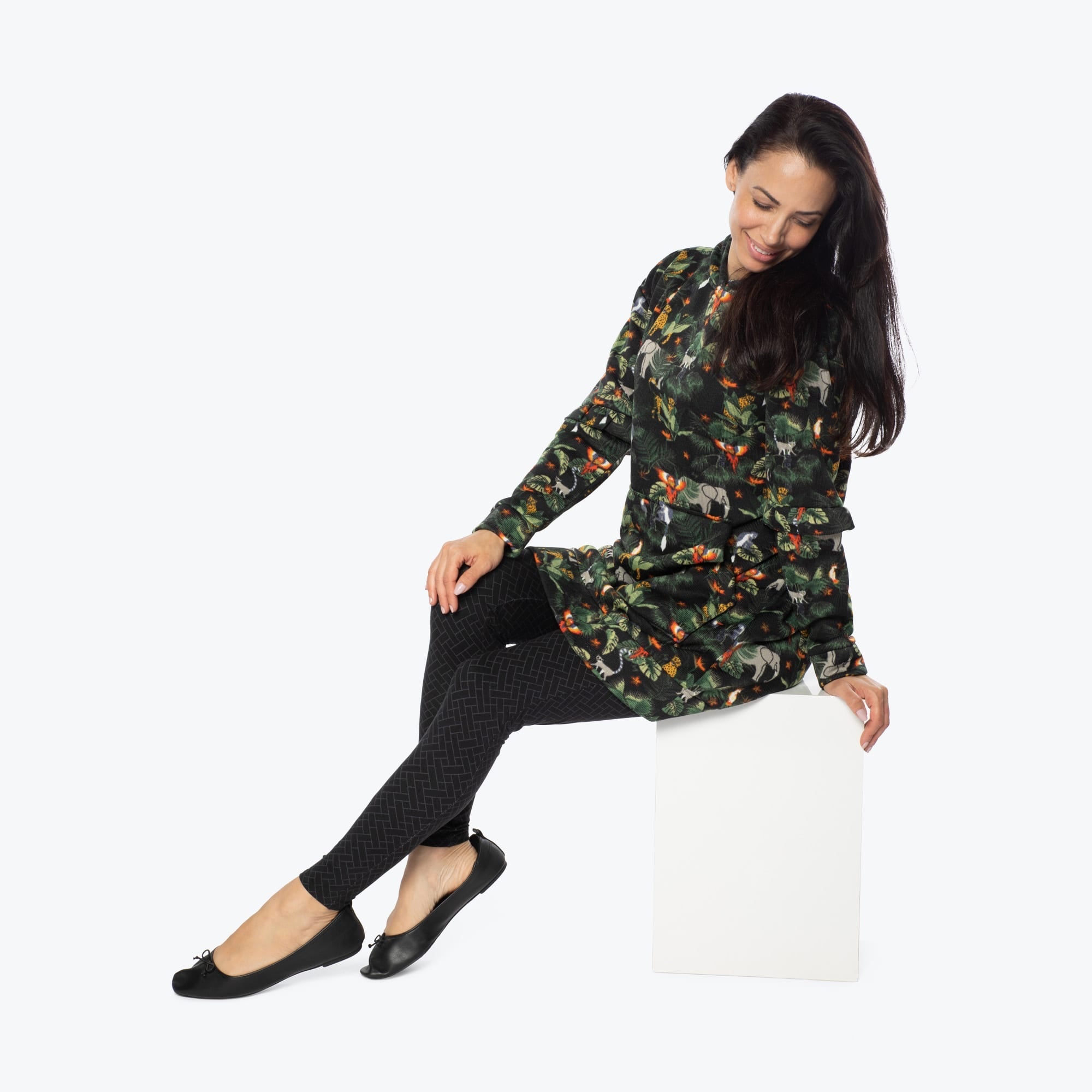 Peekaboo Sweater Fleece Tunic Hoodie