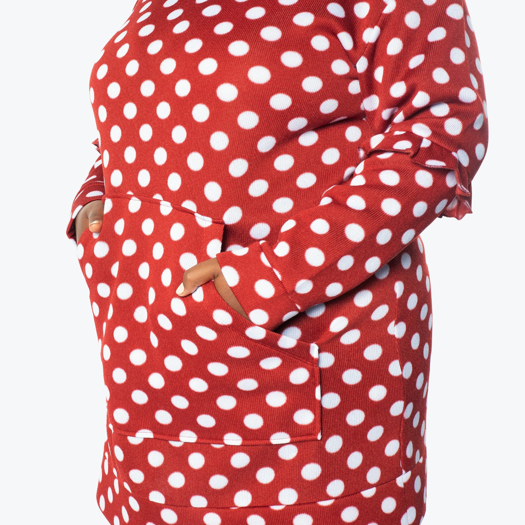 Peekaboo Sweater Fleece Tunic Hoodie