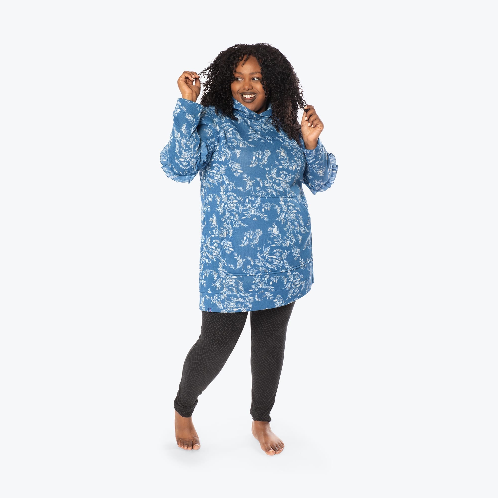 Peekaboo Sweater Fleece Tunic Hoodie