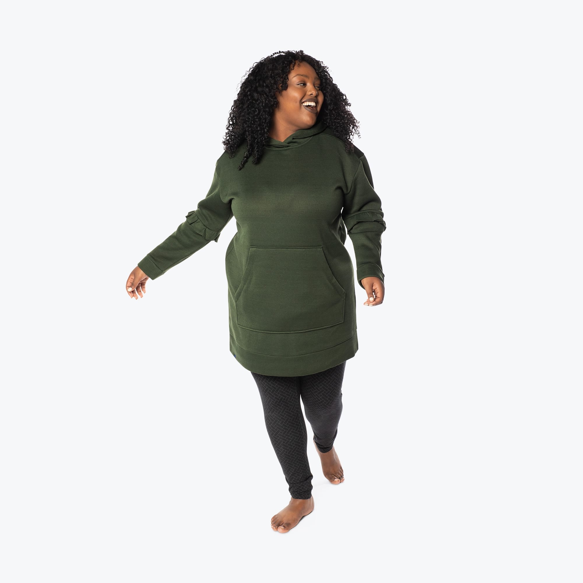 Peekaboo Sweater Fleece Tunic Hoodie