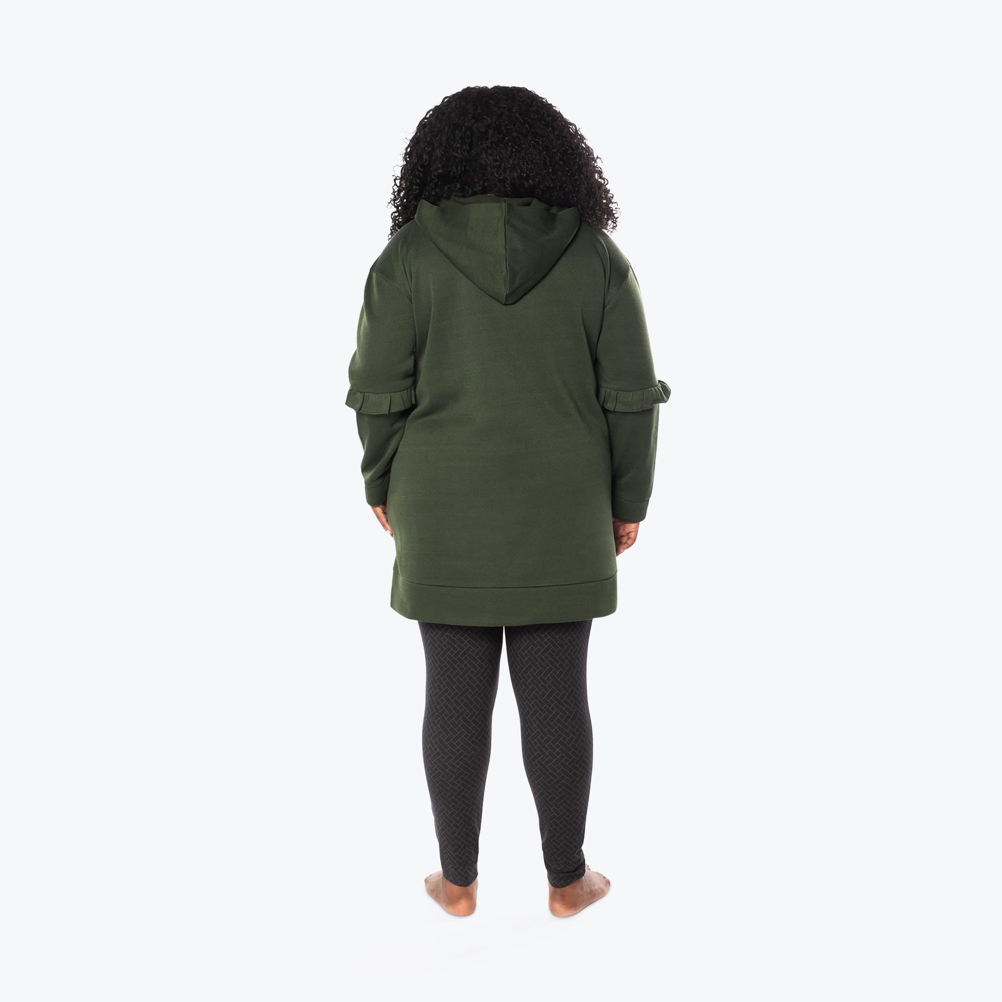 Peekaboo Sweater Fleece Tunic Hoodie
