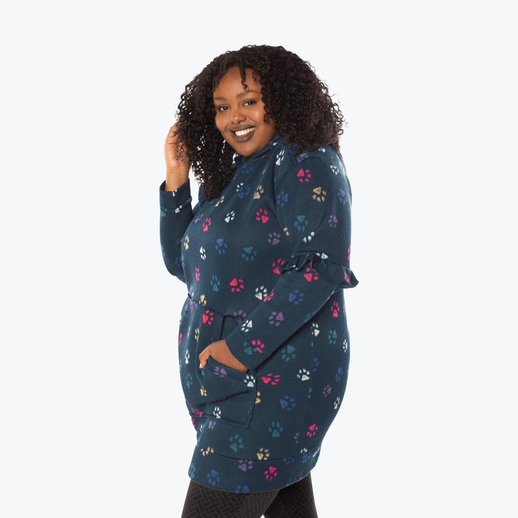 Peekaboo Sweater Fleece Tunic Hoodie