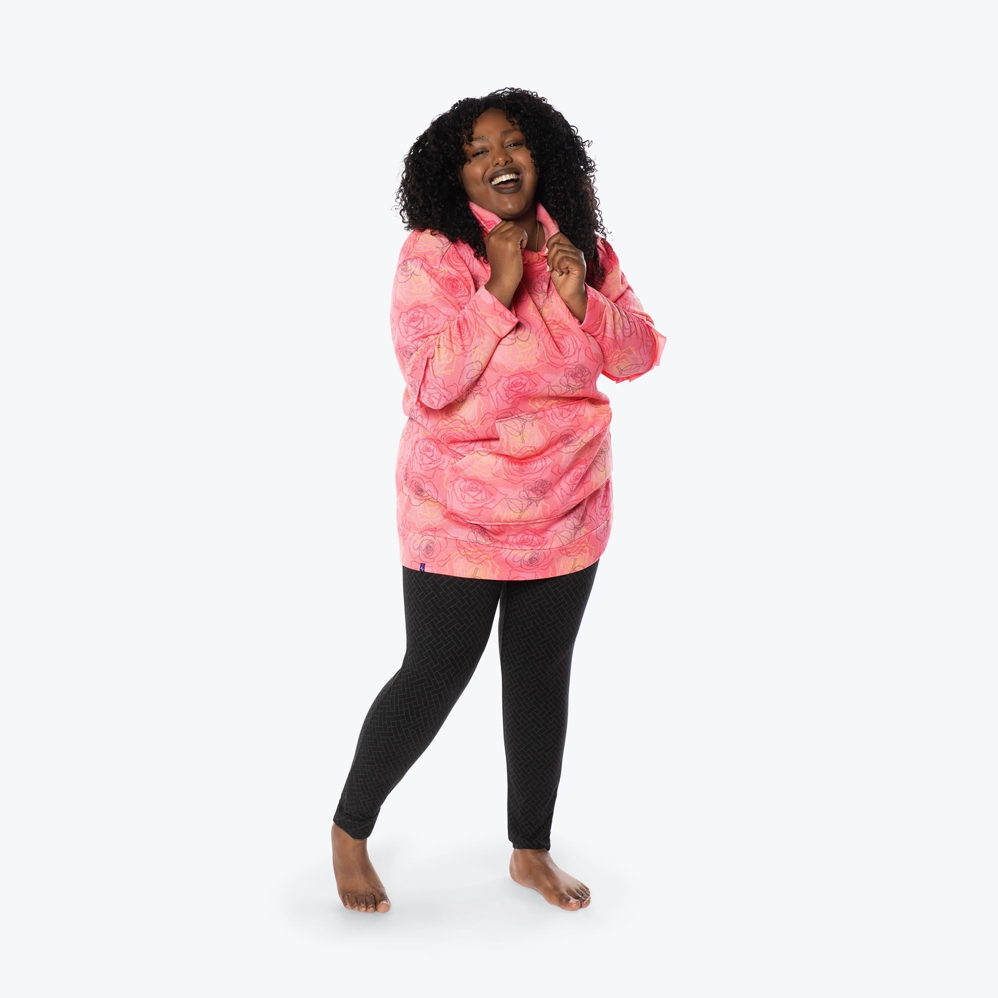 Peekaboo Sweater Fleece Tunic Hoodie