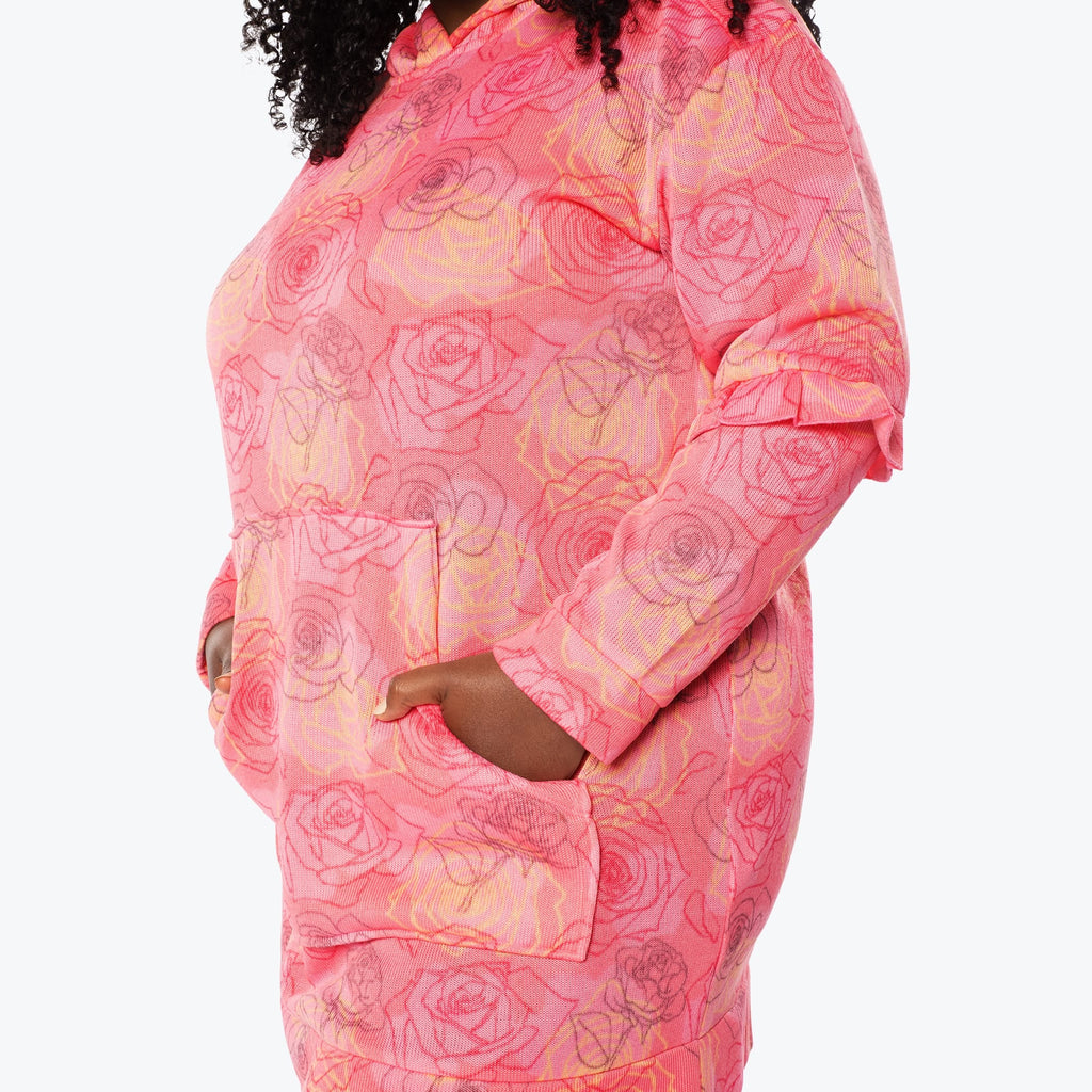 Peekaboo Sweater Fleece Tunic Hoodie
