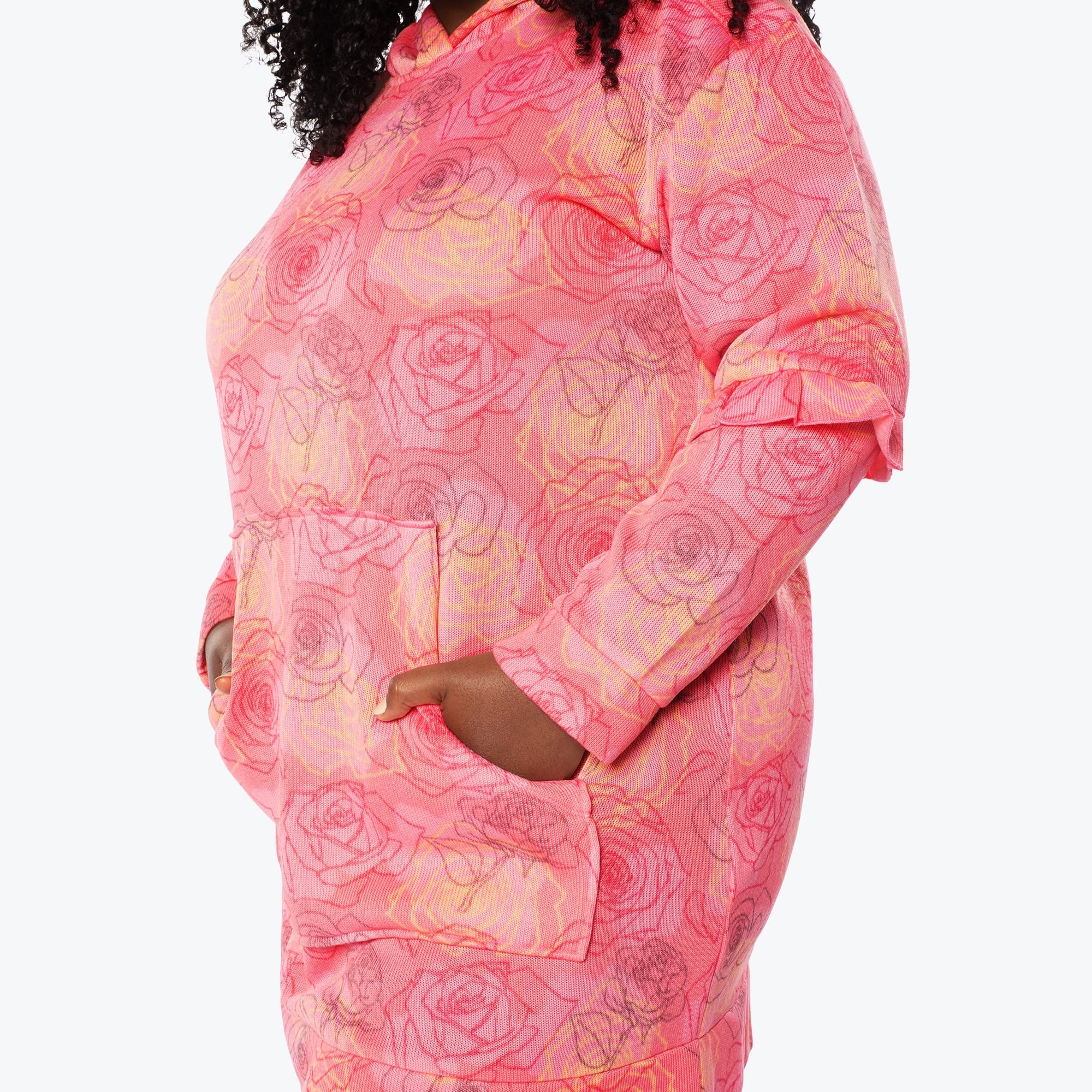 Peekaboo Sweater Fleece Tunic Hoodie