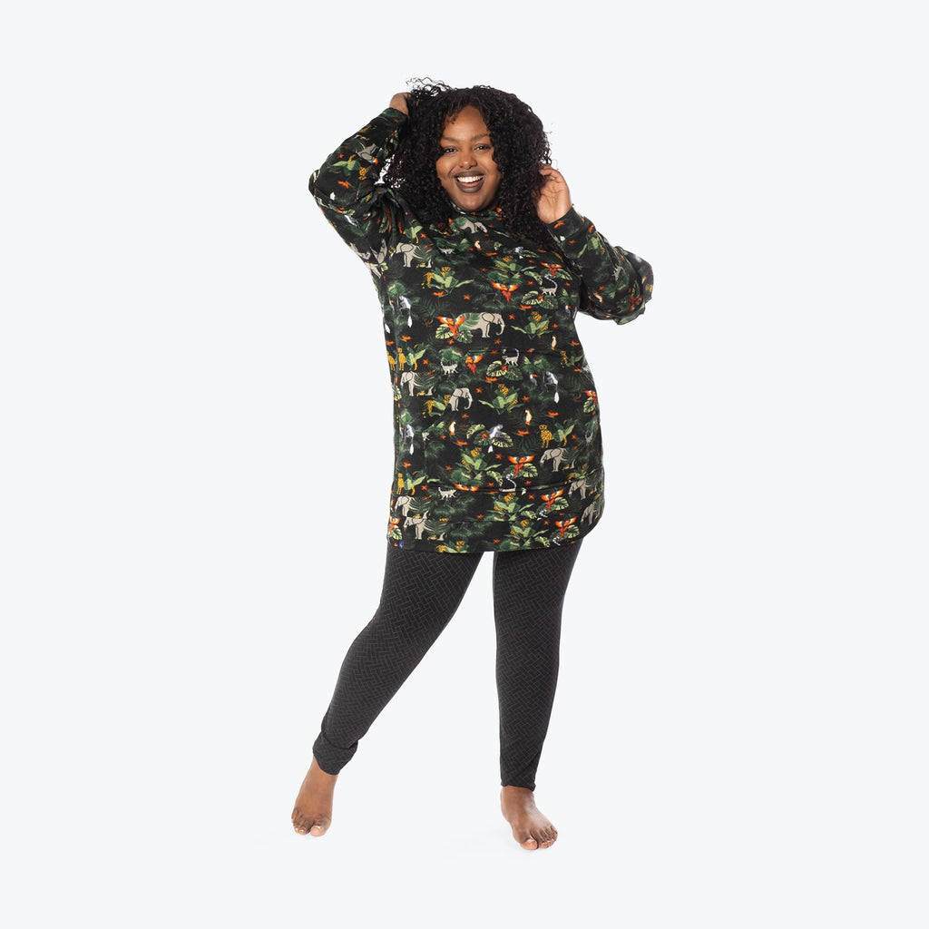Peekaboo Sweater Fleece Tunic Hoodie