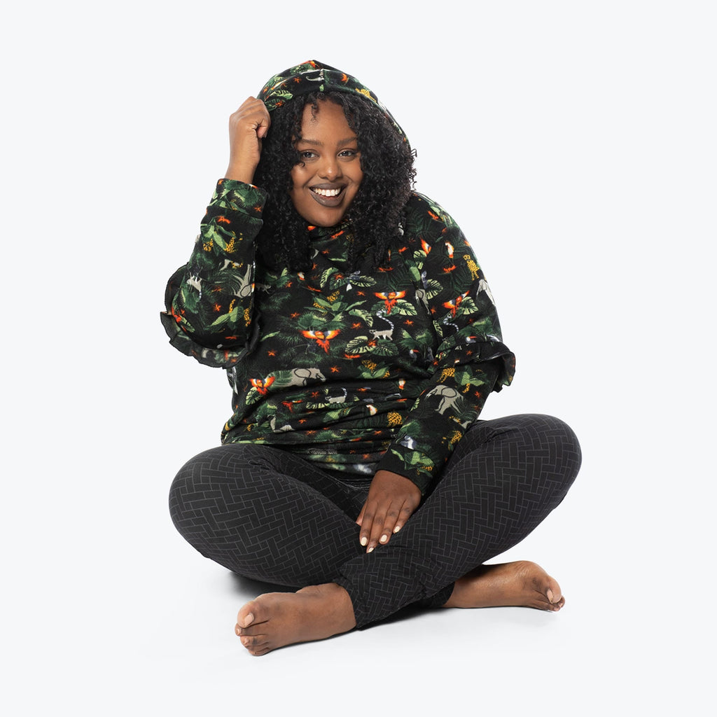 Peekaboo Sweater Fleece Tunic Hoodie