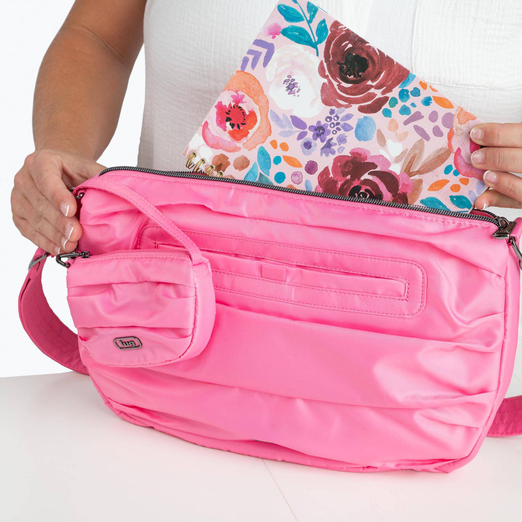 Scuffle Pleated Crossbody Bag with Disco Pouch