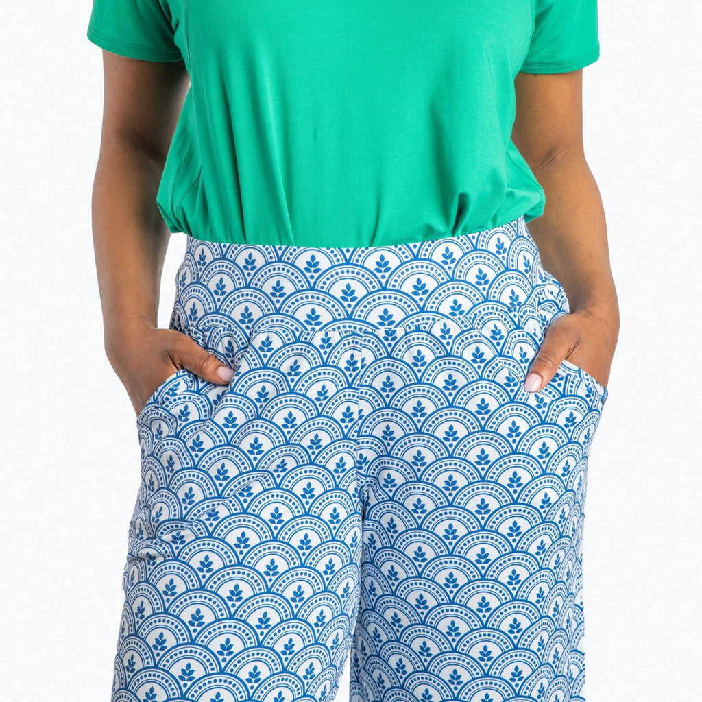 Wiffle Cotton Jersey Cropped Pant