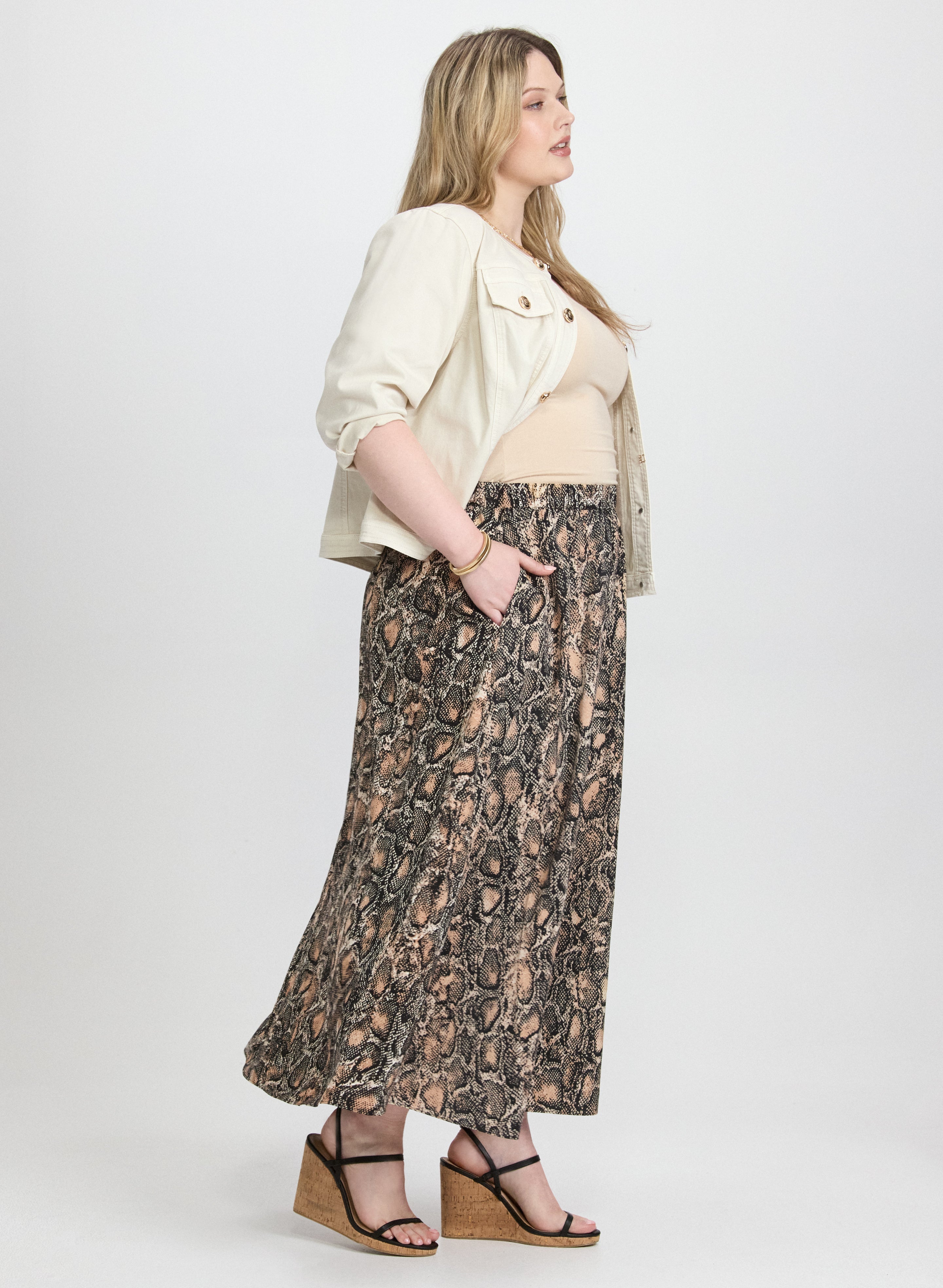 Animal Print Maxi Skirt